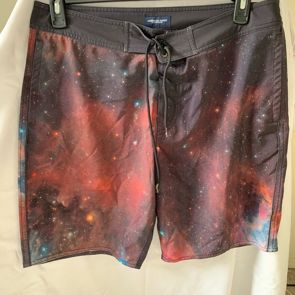 American Eagle Galaxy Print Swim Shorts